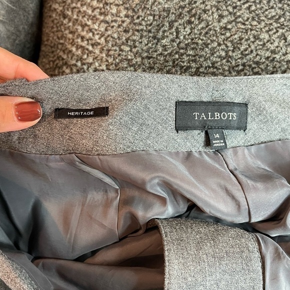 Talbots Heritage Gray Wool Side Pocket Zip fly Straight Leg Dress Pants Size 14 - Picture 10 of 14